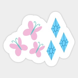 My little Pony - Fluttershy + Rarity Cutie Mark Sticker